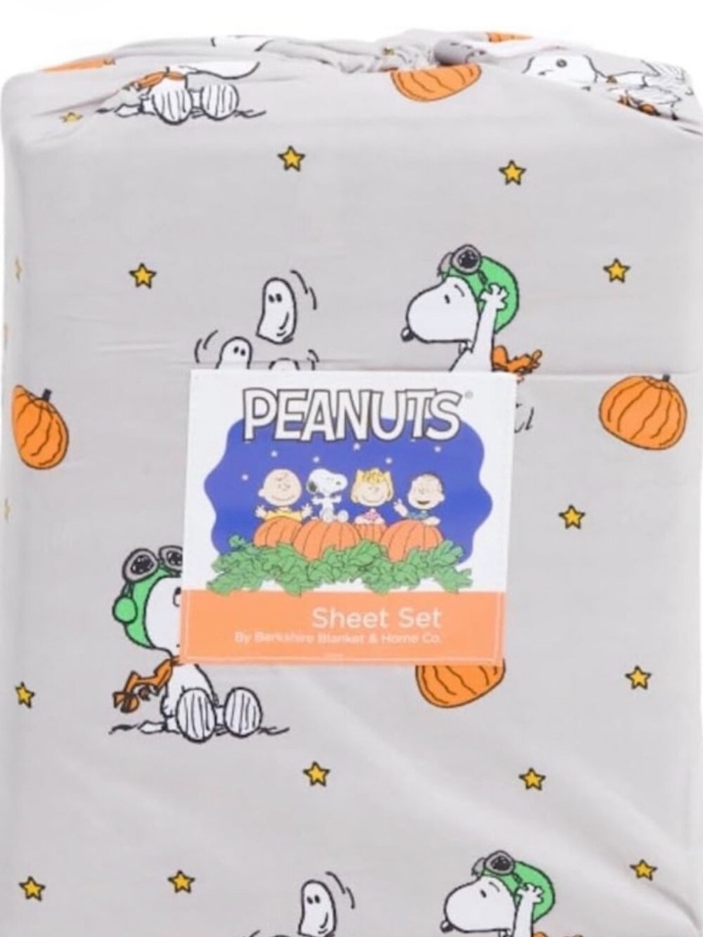 🎃 👻 Peanuts Red Baron Ghost Queen Sheet Set by Berkshire Home Company sealed